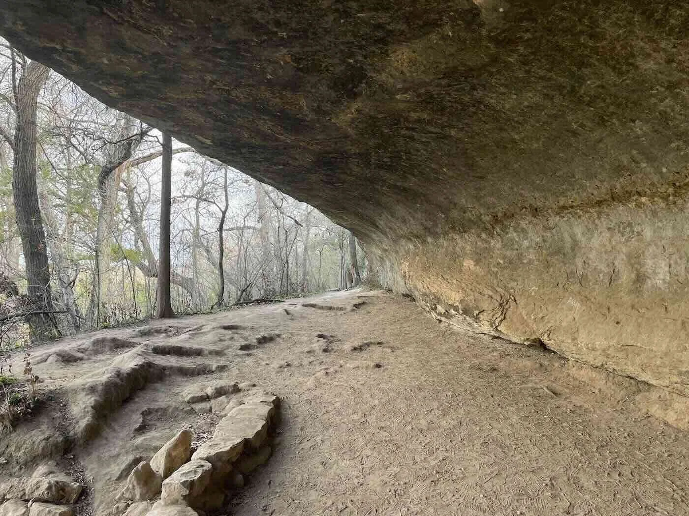 large overhang rock shelter