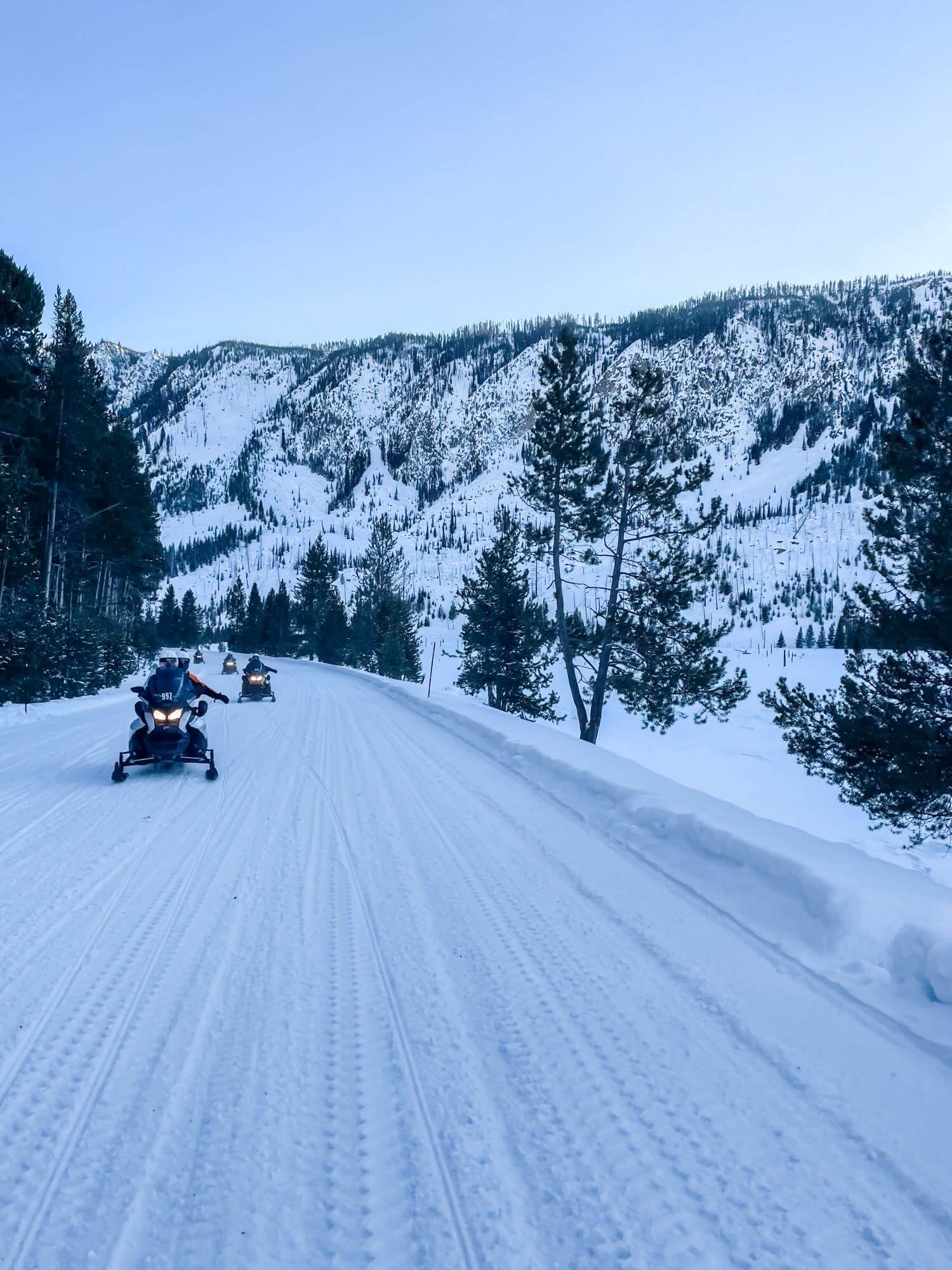  Snowmobiling through West Yellowstone 