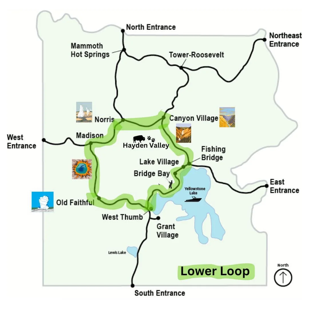 Yellowstone Lower Loop: Overview, Map, and 10 Can’t-Miss Stops — Road ...