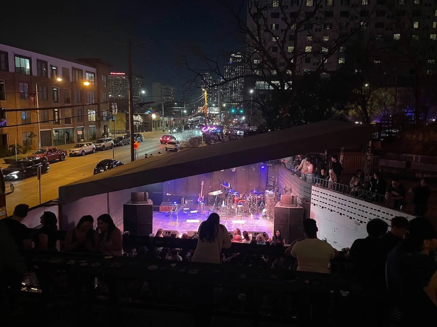 multi level outdoor music venue in city