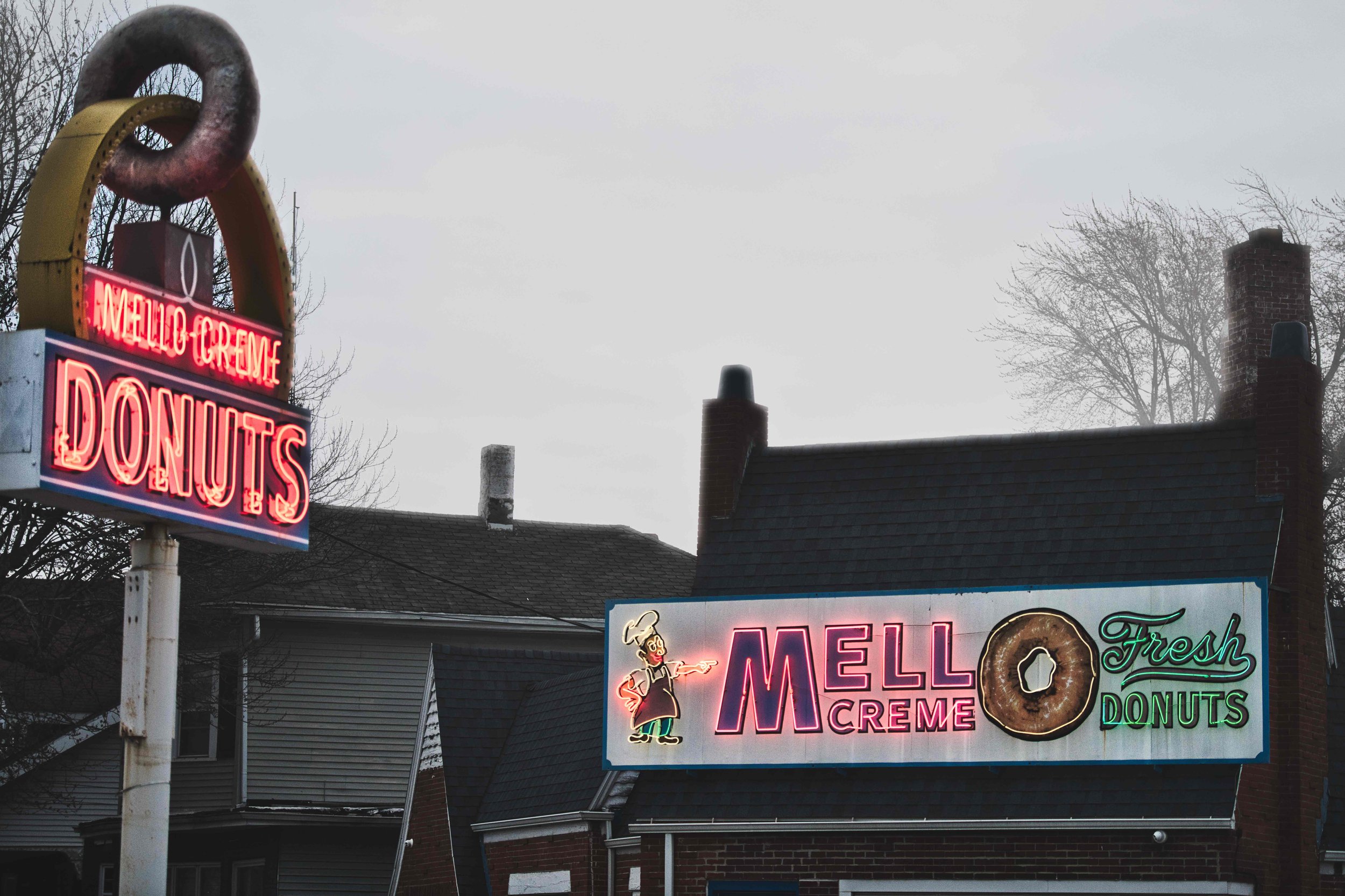 Capture the essence of Lima's culinary heritage with this snapshot of the iconic Mello Creme Donut shop. Established in 1959, this beloved landmark has been a cornerstone of the community's sweet tooth for generations. In this photo, the timeless cha