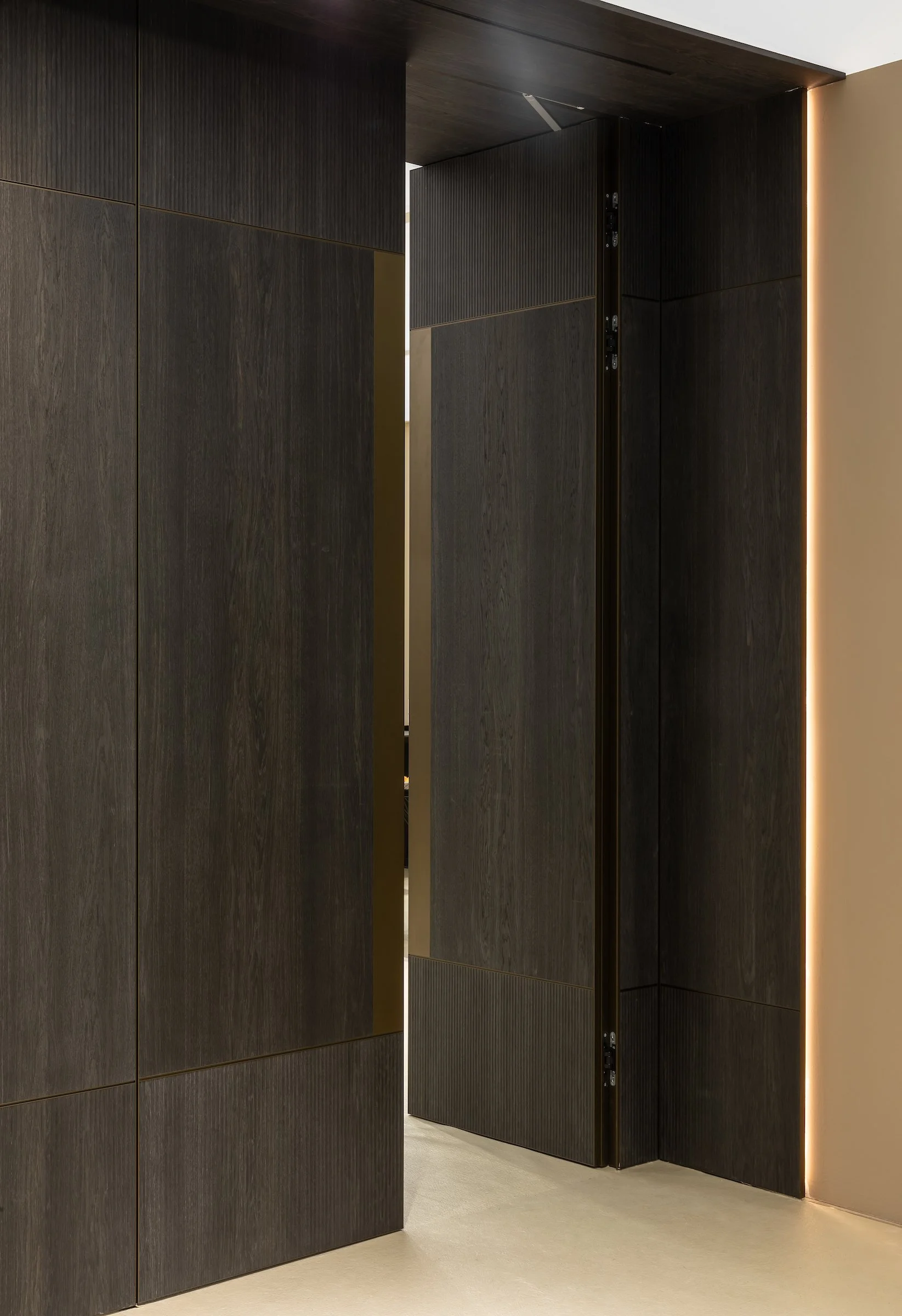 Luxury project in London of a made to order wall panelling solution with a hidden door.