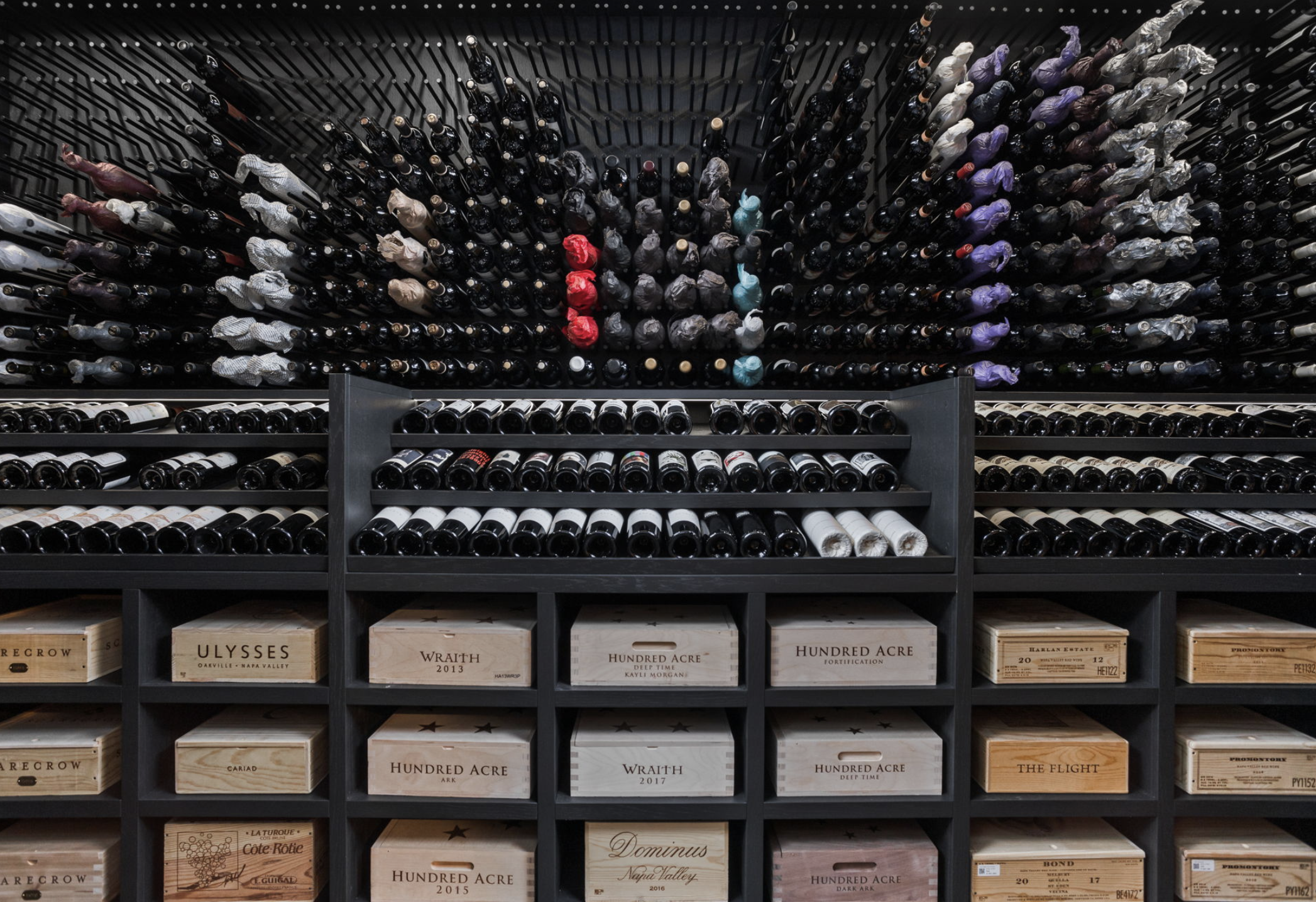 Wine cellar bespoke interior design project in London.