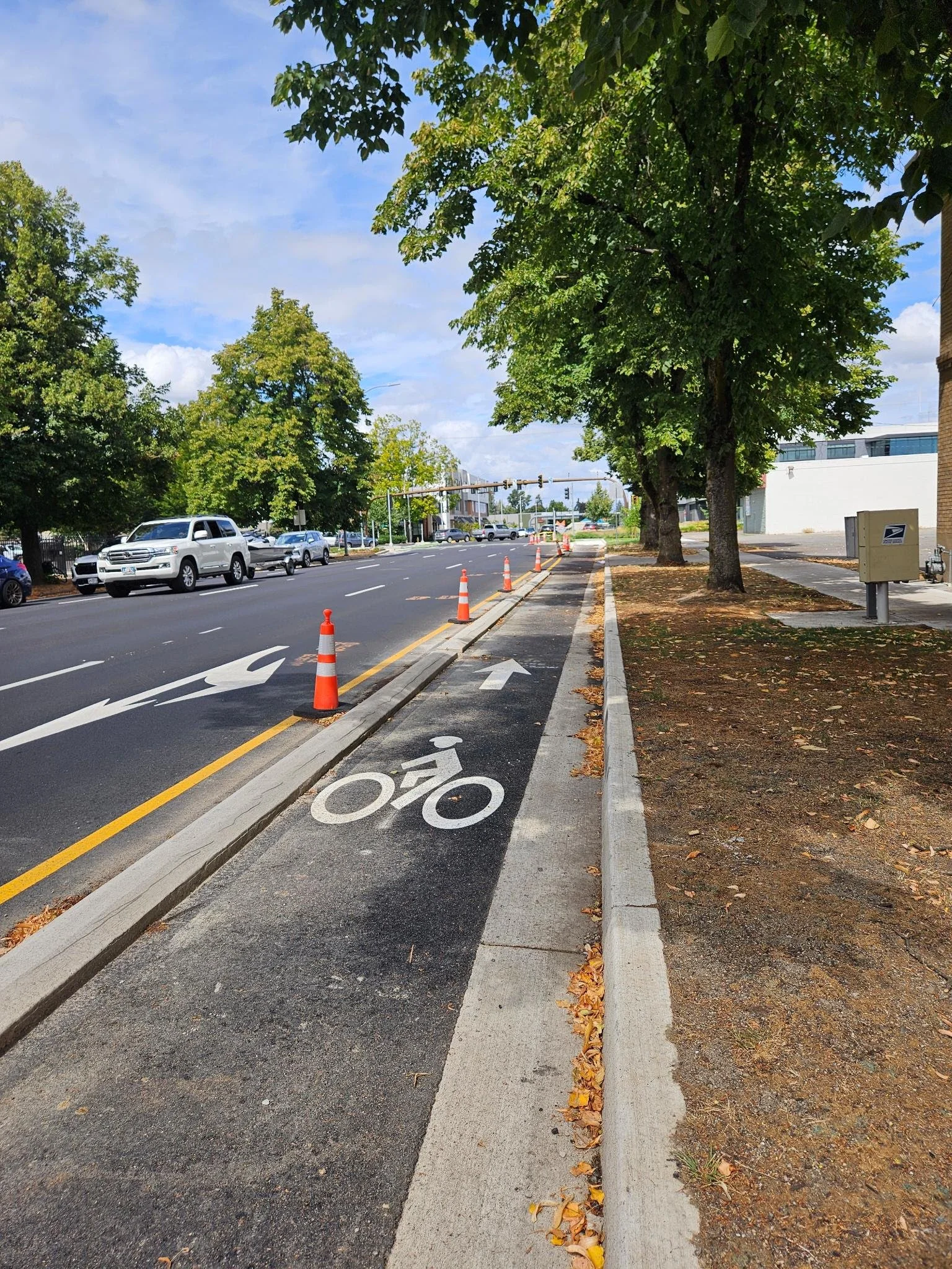 New Protected Bike Lane on Commercial Street NE