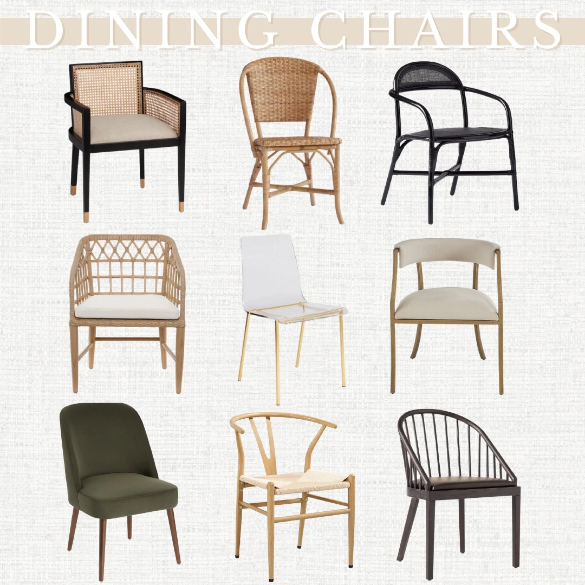 collage of dining chairs for every style