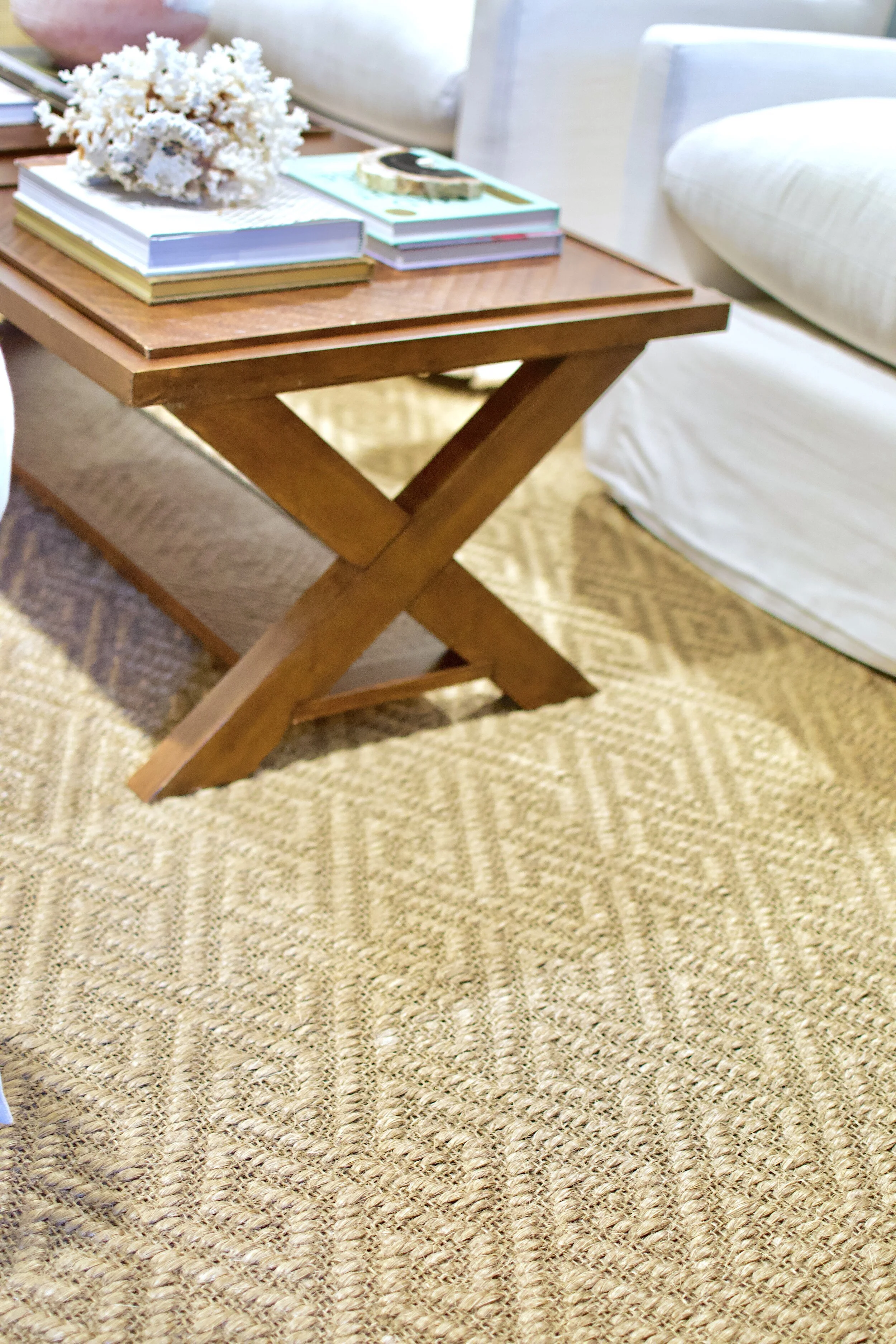 close up of natural fiber rug