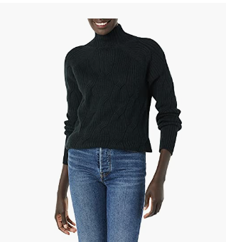 Amazon Black Cable Knit Sweater