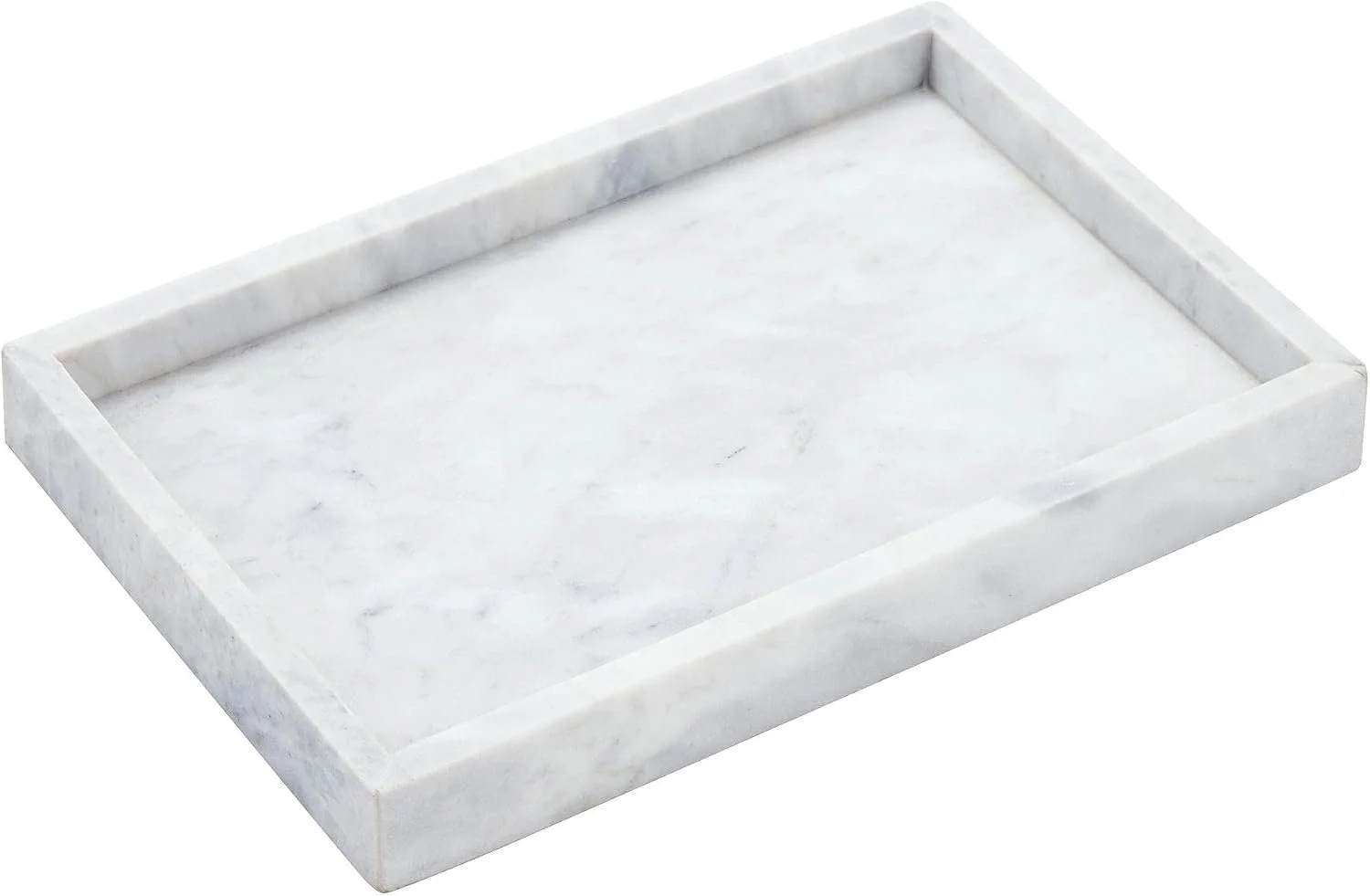 White marble rectangular catchall tray