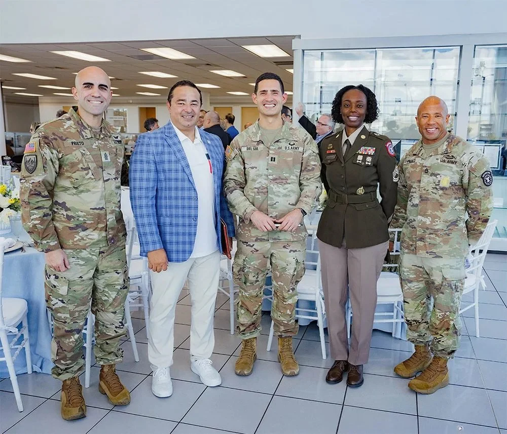 U.S. Army service members with a Bomnin leader