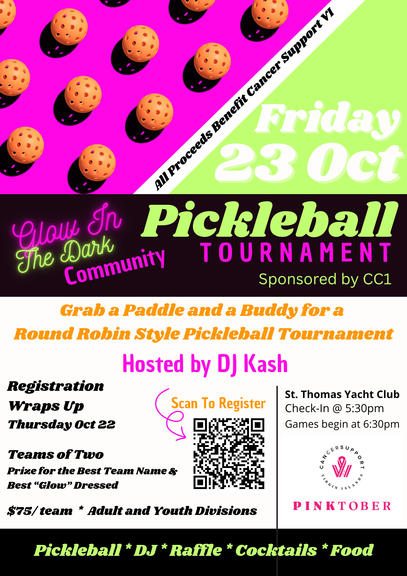 Glow in the Dark Pickleball Tournament // STYC