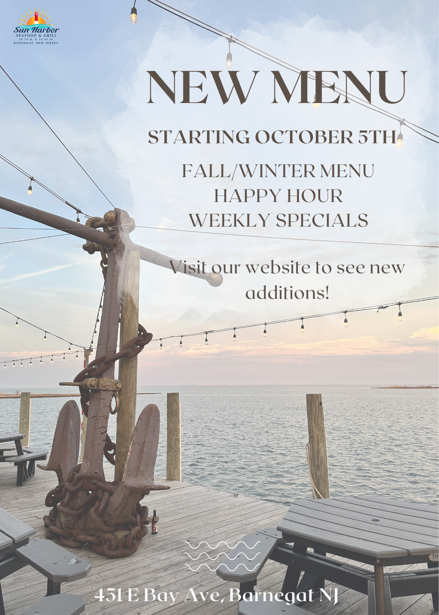 NEW MENU, HAPPY HOUR, & WEEKLY SPECIALS BEGIN