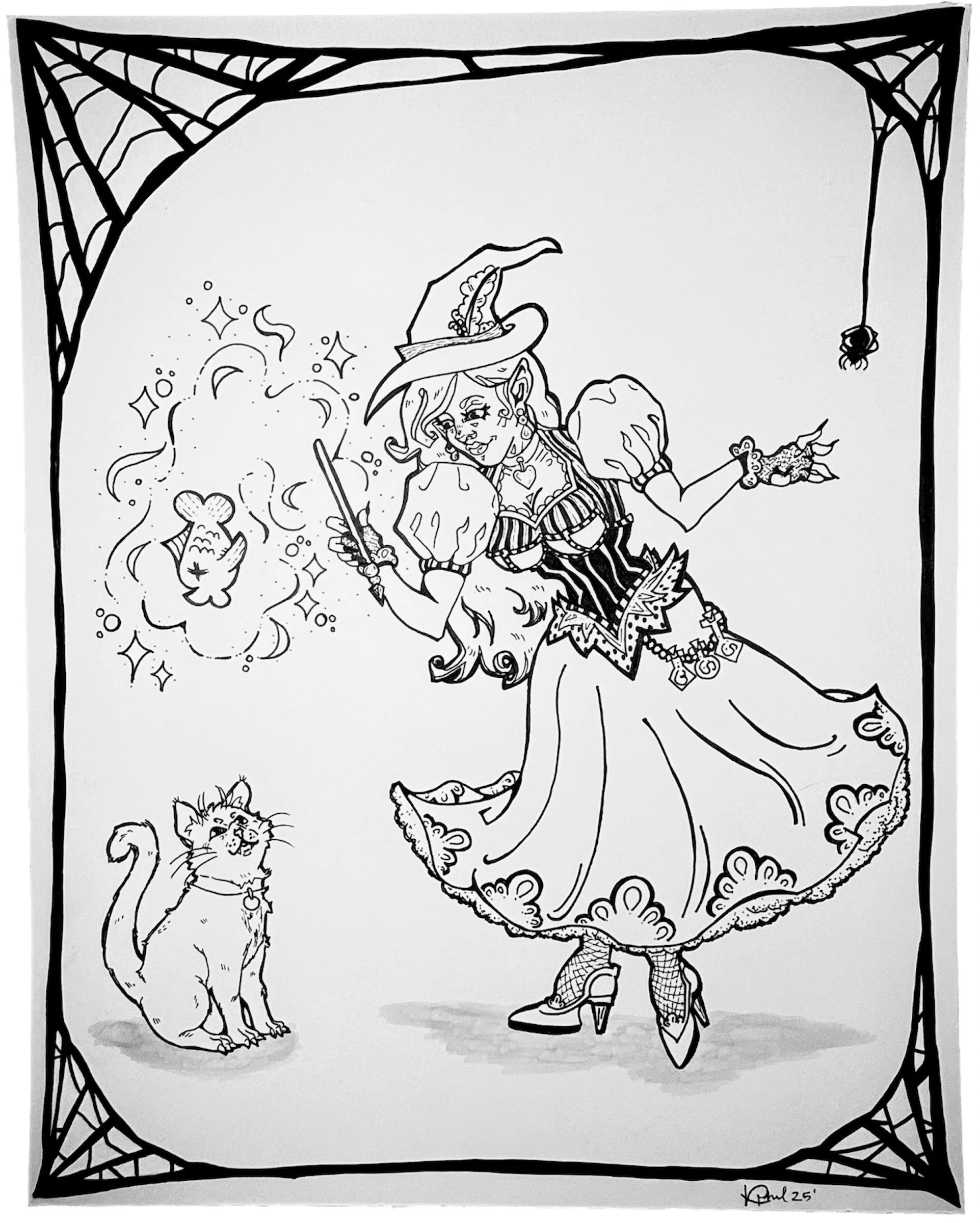 "Companion." Ink on paper. 2025.