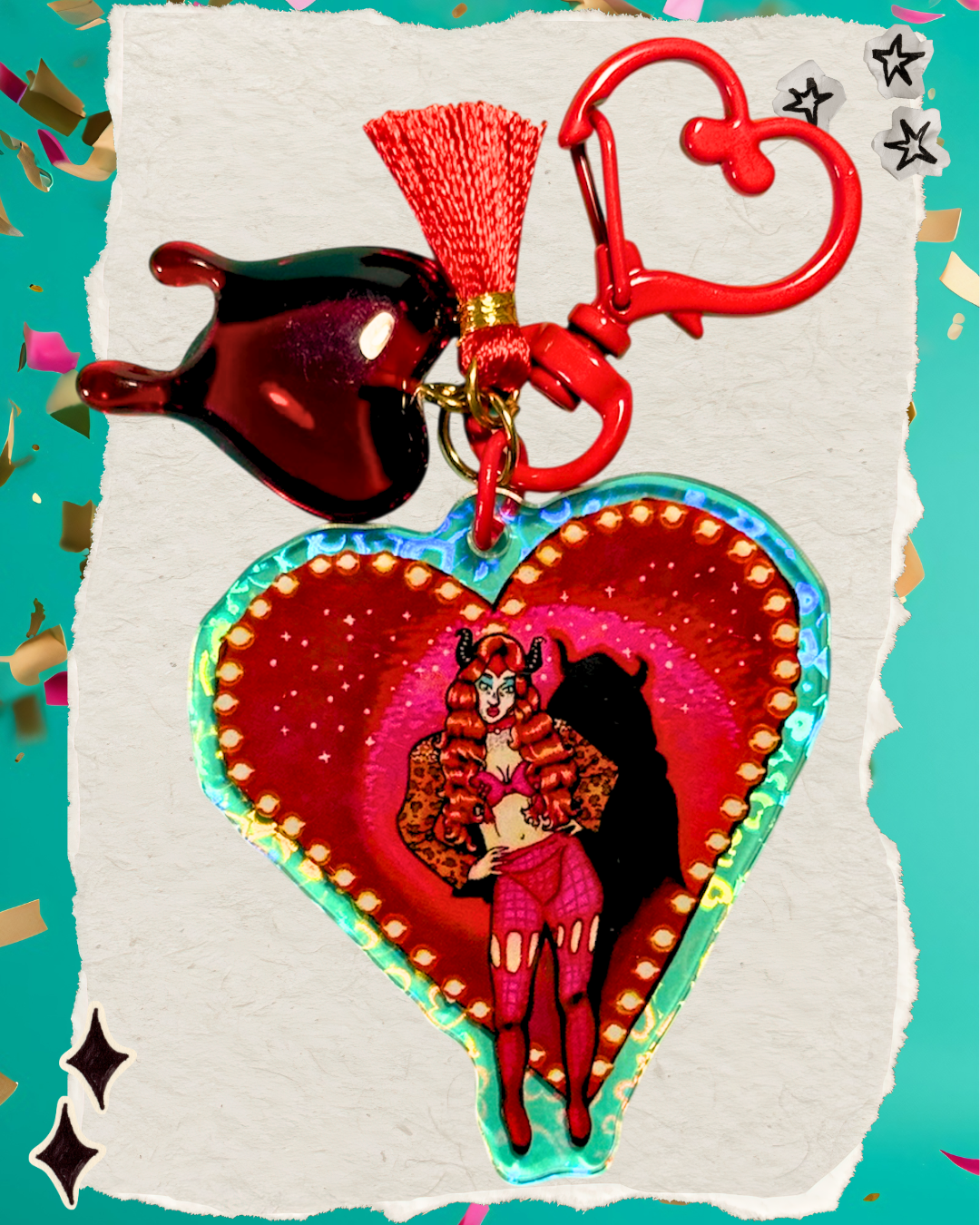 Karma Heart & Charms Keychain