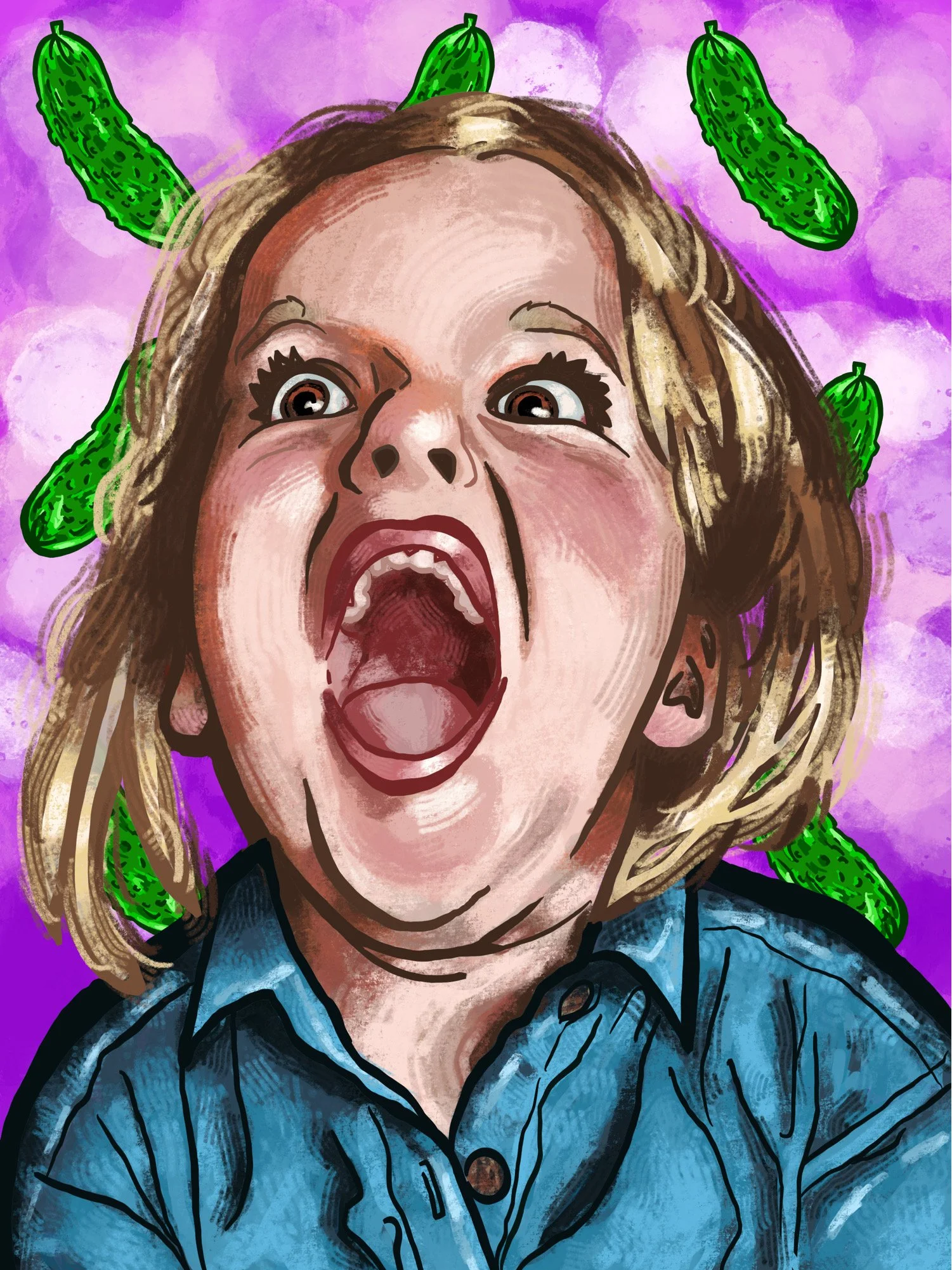 "Olivia, Pickle Princess." Digital Painting, 2025.