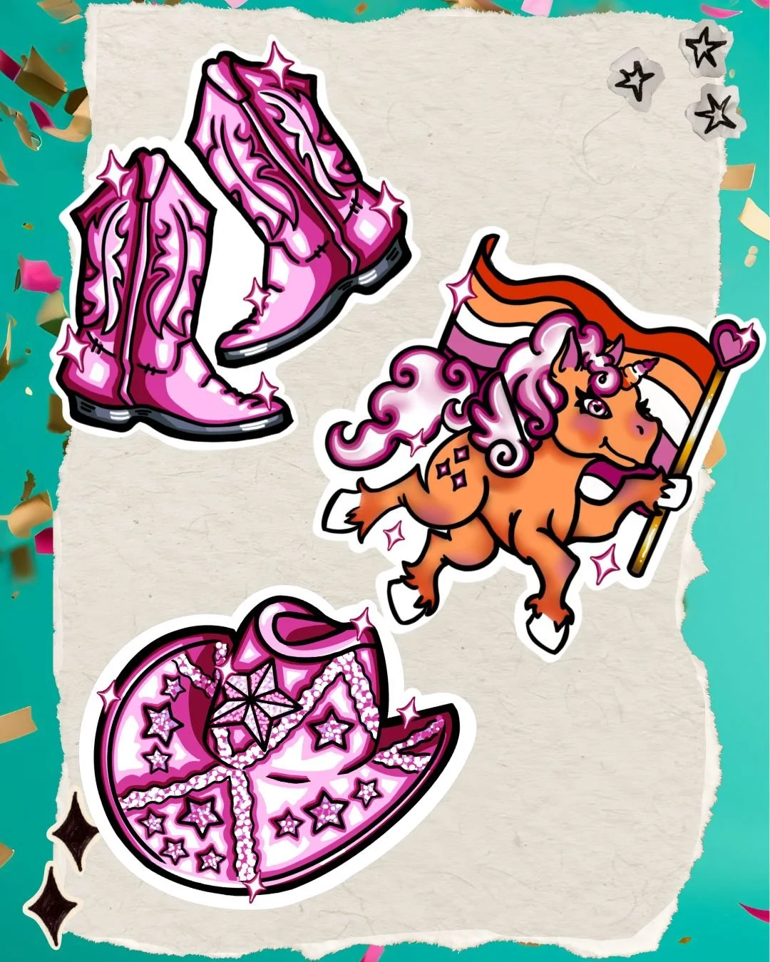 Magenta Mustang Sticker Pack