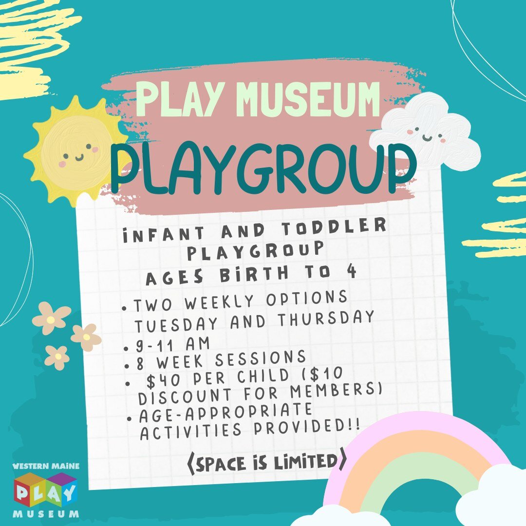 Join us for our Infant and toddler Playgroups for ages birth to age 4. This is an 8-week session with the option of Tuesday or Thursday (or both, but you'll need to register for two sessions) beginning at 9 am and ending at 11 am. Playgroups will beg
