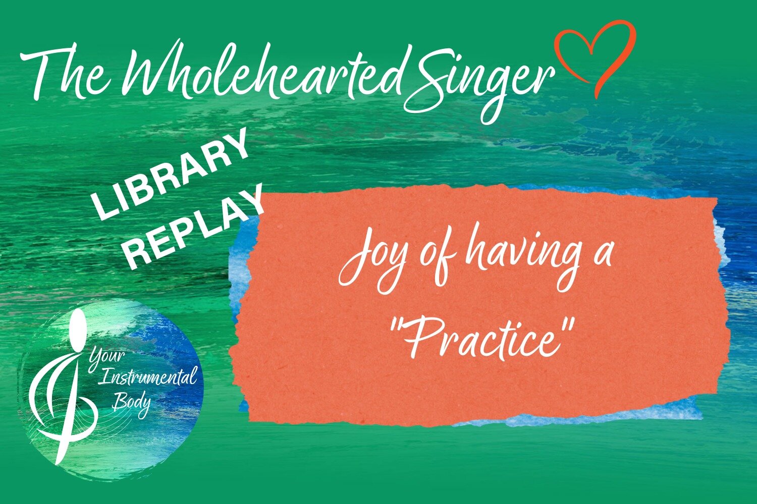 I'm super excited to have a live training for the Wholehearted Singer Membership that will be added to the new Vault today!  I'd love to have you join me!

Shoot me a note to get the details for how you can come to the live recording today at 10:30 A