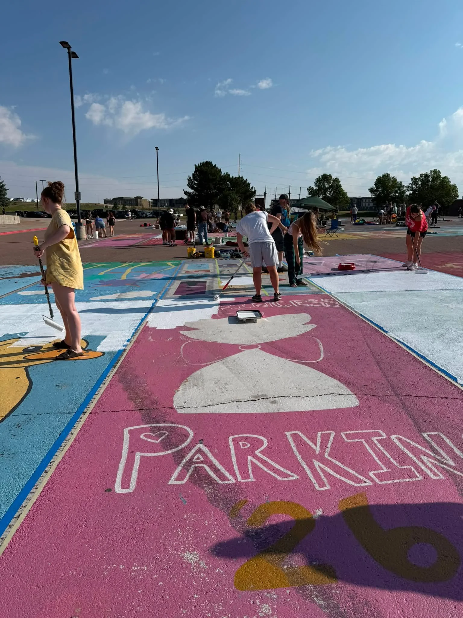 Let the Senior activities begin!
Painting her parking spot!