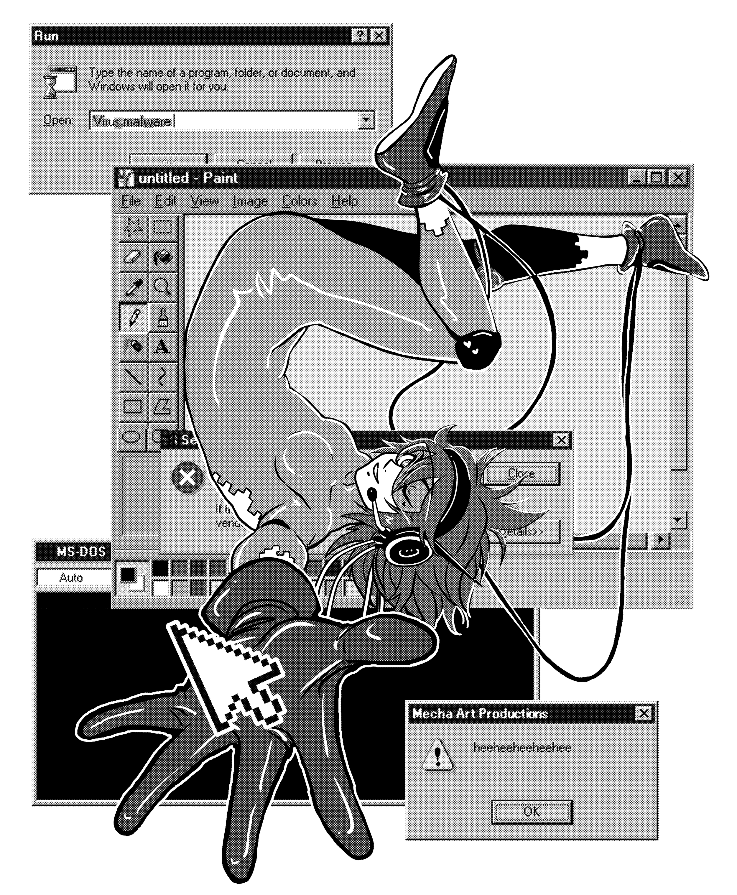 Malware Shirt Design (Digital: ClipStudioPaint) 