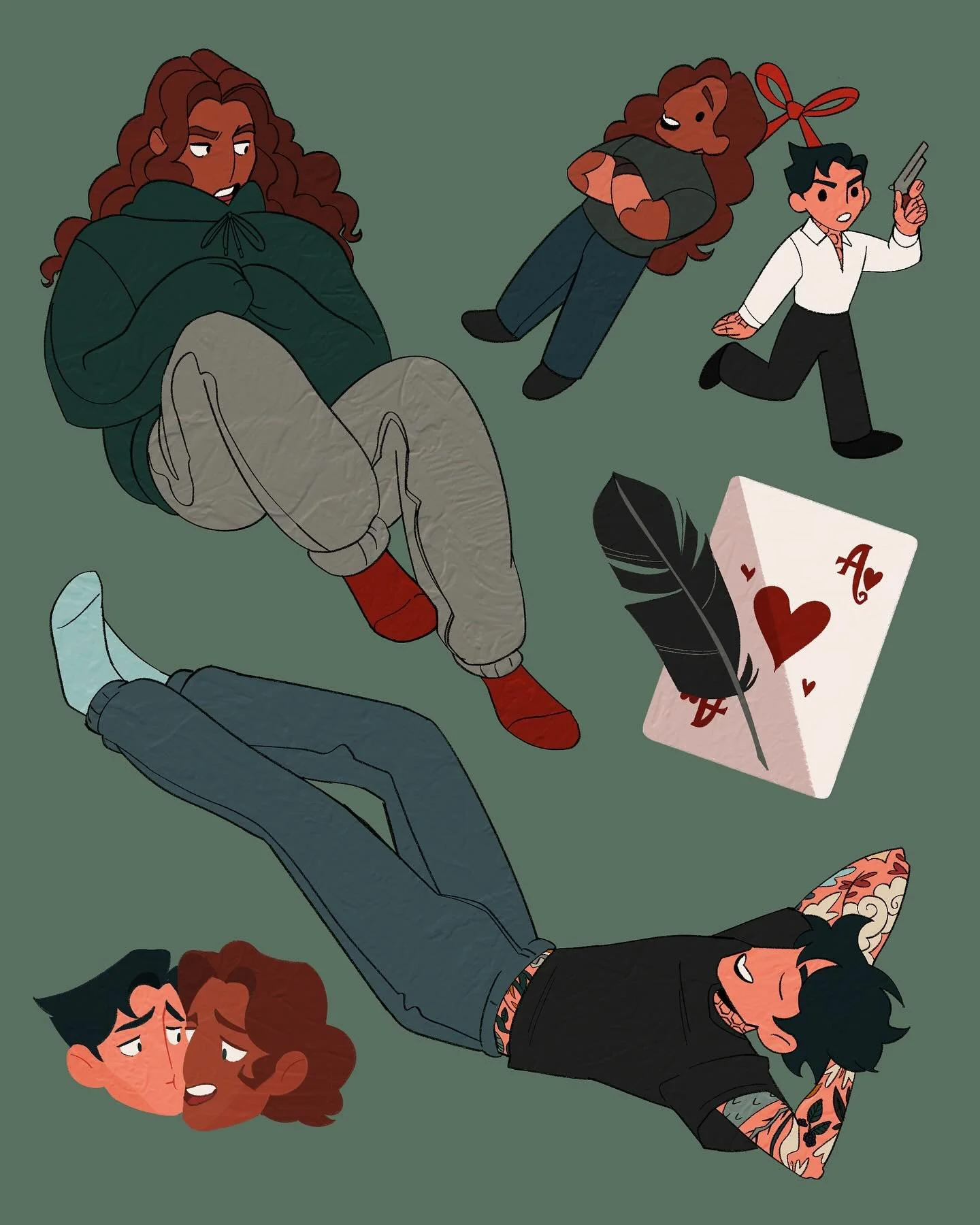 Little baby sketches from the last few weeks ✨ thinking about these two being around each other on the day to day, and how often Angelo needs snuggles 

#art #illustration #animation #frankenstien #ocs #maryshelley #characterdesign #comics #aceandang