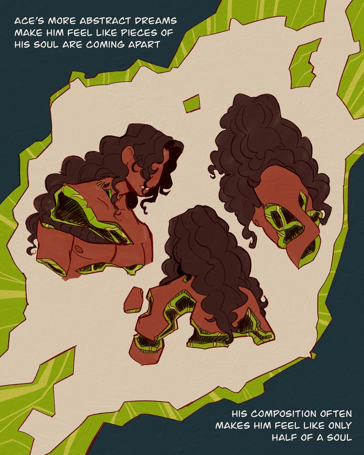 A few explorations for Ace that I&rsquo;ve been playing with. I like thinking about how to visualize his psychology. Also a few stupid moments because they&rsquo;re so stupid and I love them. Angelo rarely smiles genuinely without Ace or his mom 

Al