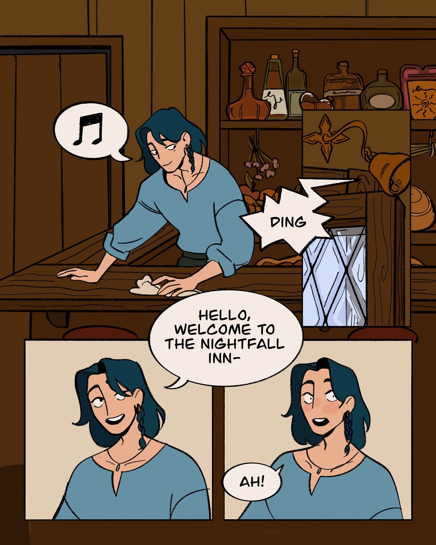 A little more of that medieval twist ✨ does Askari recognize Silas? how do they know each other? How stupid will Silas be in the wake of the most beautiful man he&rsquo;s ever seen?

#art #illustration #medieval #comics #aceandangelo