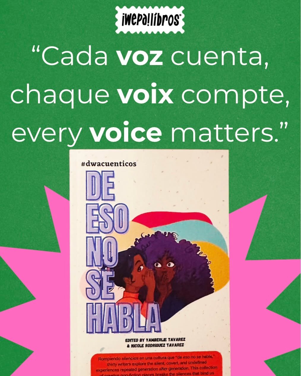 World Read Aloud Day 🌍📚

&ldquo;Cada voz cuenta, chaque voix compte, every voice matters.&rdquo;
Reading aloud gives every student a chance to be heard, celebrated, and inspired in any language they speak. 💛

✨ Grab a book, read aloud, and share t