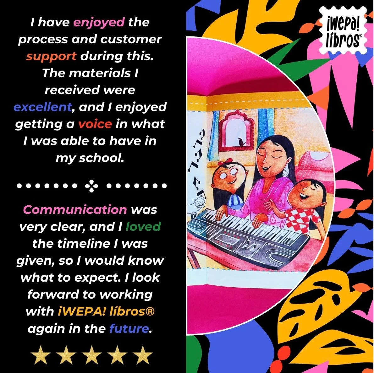 ✨ We love hearing from our clients! ✨

💬 &ldquo;I have enjoyed the process and customer support during this. The materials I received were excellent, and I loved having a voice in what I could bring to my school. Communication was very clear, and I 