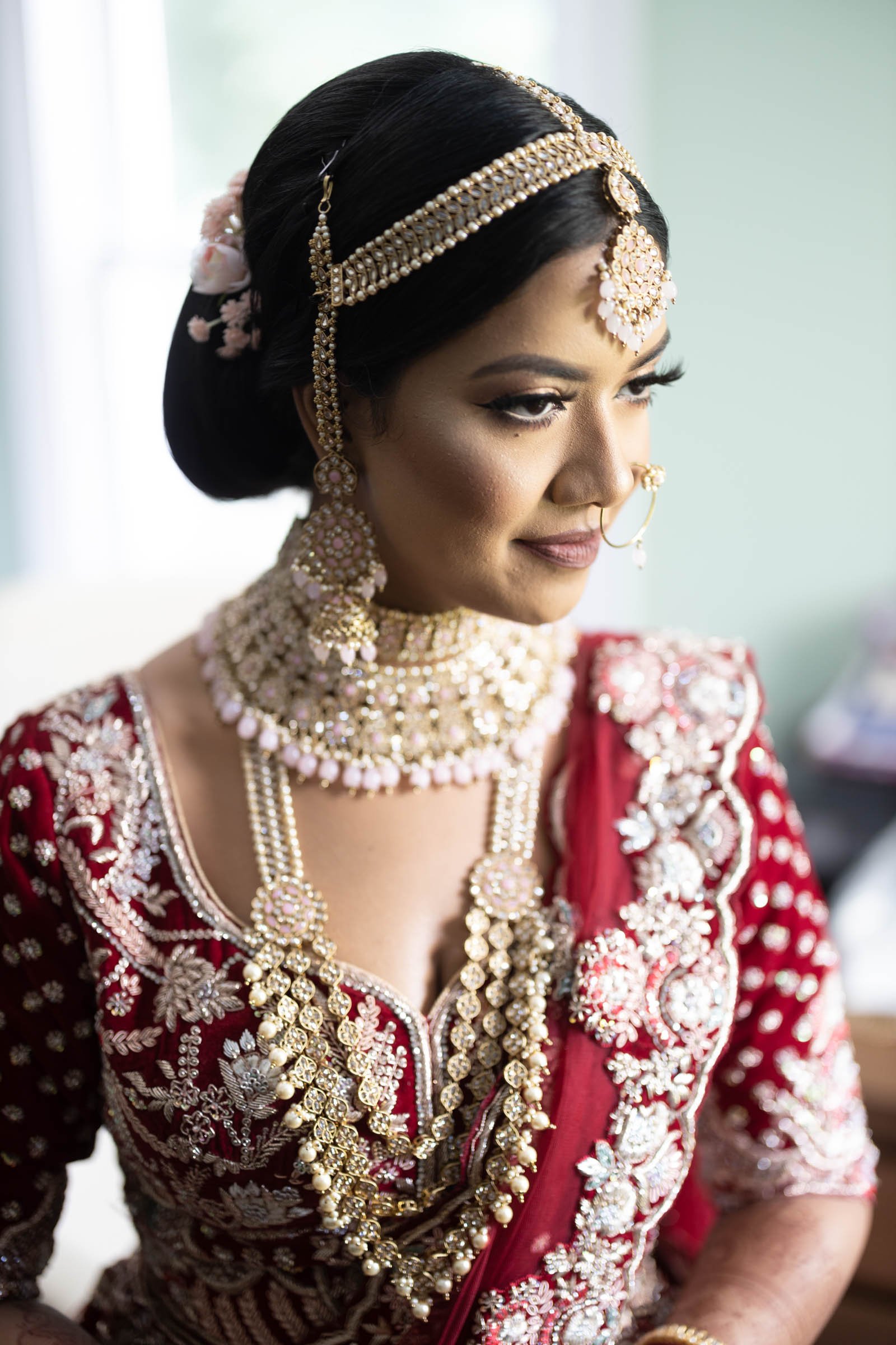 Beautiful Indian Woman Taking a Selfie Wearing Her Wedding Dress with Bridal  Makeup and Hairstyle Stock Photo - Image of salon, professional: 262106610