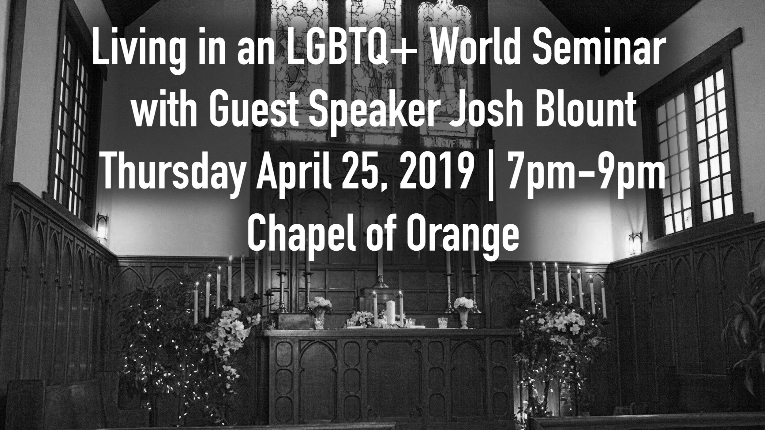 Remember to Register for the Living in an LGBTQ+ World Seminar