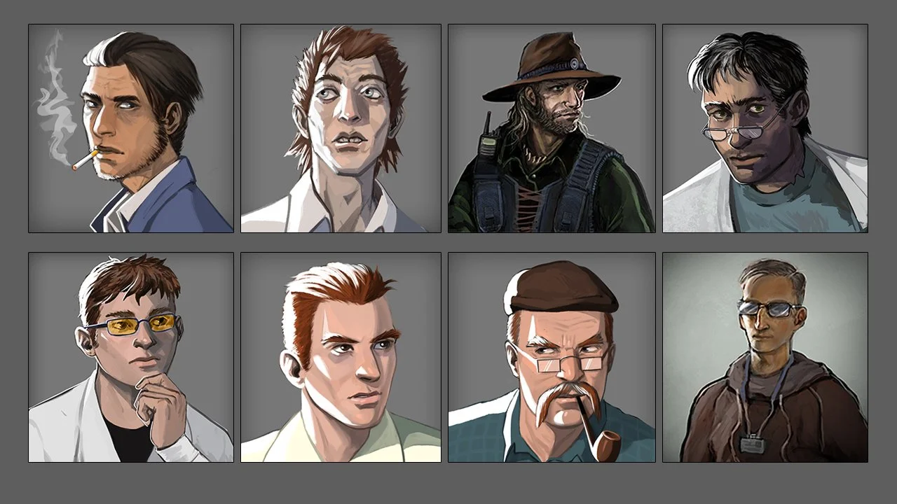 Portraits featuring characters from the backstory (1)
