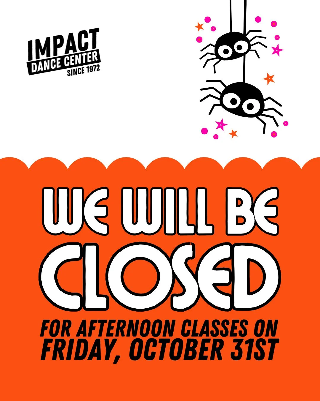 🧡Happy Halloween to our spook-tacular community! 🧡⁠
⁠
Wishing you a Halloween full of spooky fun, sweet treats, and plenty of laughs with your favorite ghouls and goblins!⁠
⁠
Halloween Class Schedule for Friday, October 31st⁠
&rarr; Morning classes