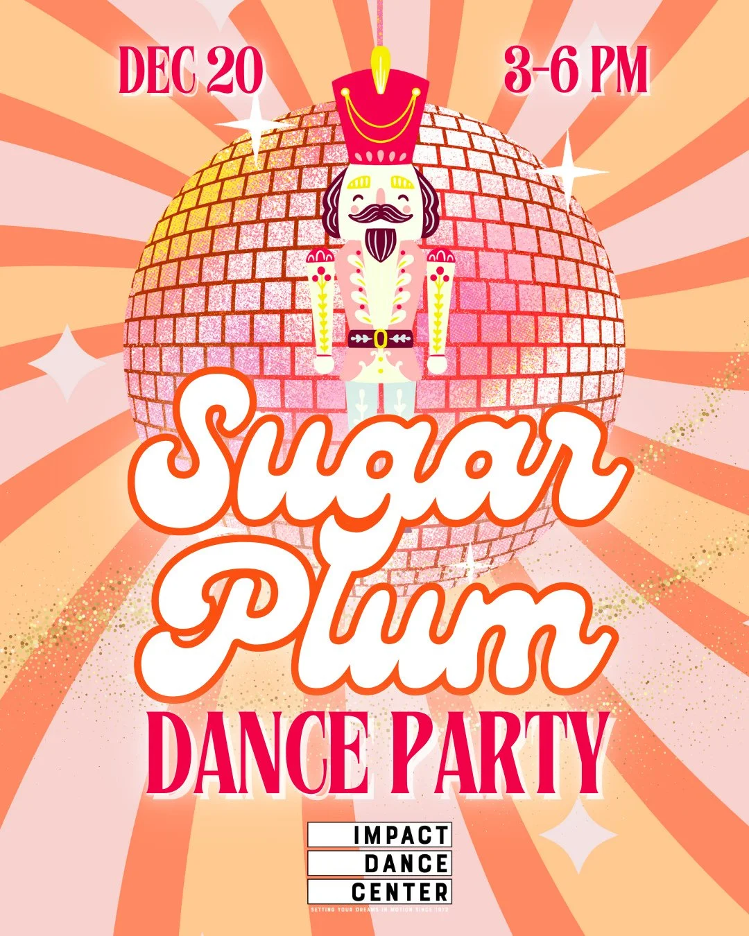 🎄❄️ 1 Week to Go, Sugar Plum Crew! ❄️🎄⁠
⁠
The countdown is on! Our Sugar Plum Dance Party is Saturday, December 20th, 3&ndash;6 PM at Impact Dance Center. Get ready for an afternoon of sparkling disco moves, crafts, sweet treats, and holiday magic,