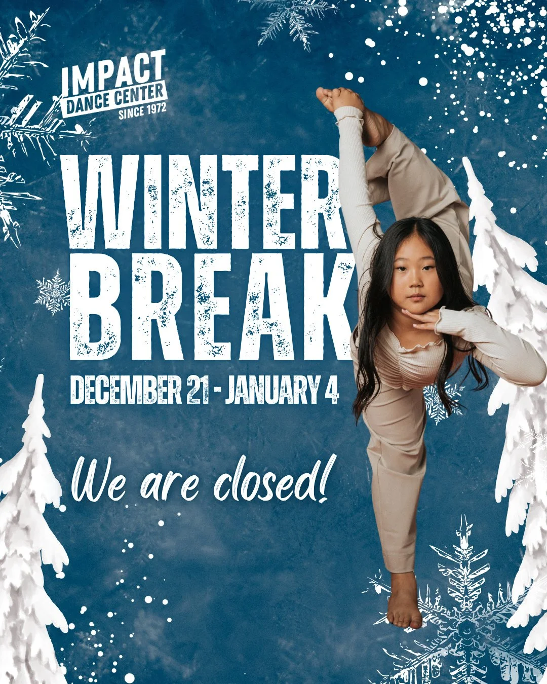 ❄️ Winter Break is here! ❄️⁠
⁠
The studio is taking a little pause from Dec 21 &ndash; Jan 4, and we just want to say a huge THANK YOU for an amazing first half of the season. 💛⁠
⁠
We&rsquo;ve loved watching our dancers grow in confidence, creativit