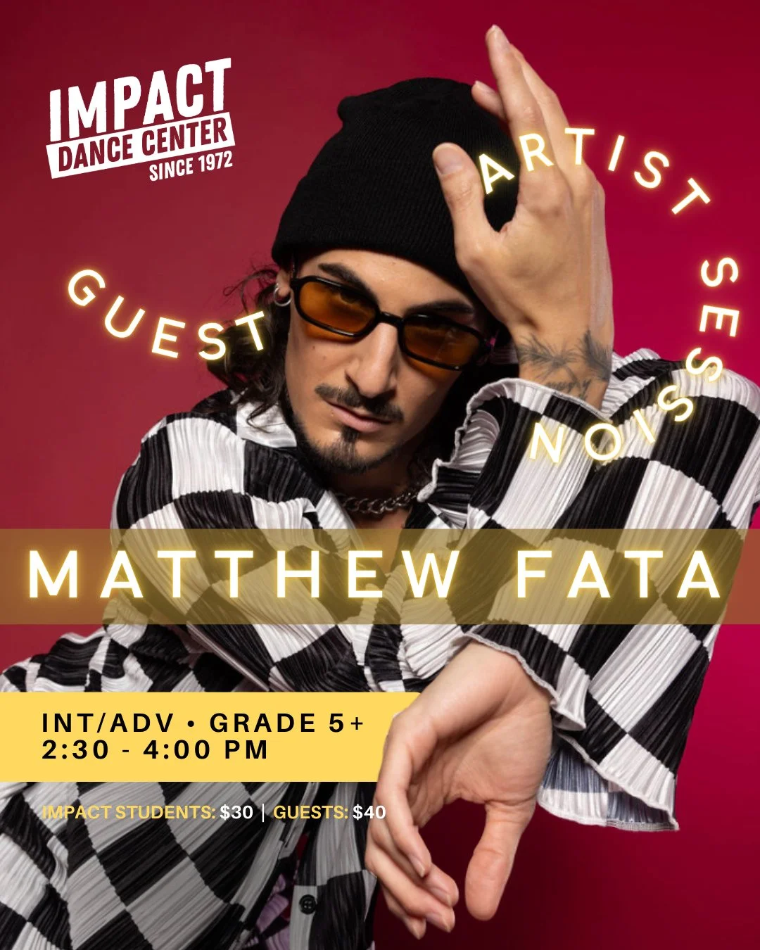 GUEST ARTIST SESSION &bull; MATTHEW FATA (FEB 1)⁠
⁠
We&rsquo;re excited to welcome Matthew Fata to Impact Dance Center for our next Guest Artist Session. Known for his versatility, artistry, and intentional approach to movement, Matthew brings a weal
