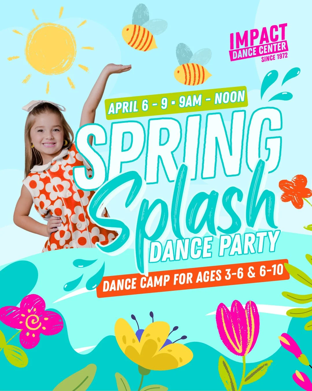 🌊 Spring Splash Dance Party! 💃⁠
⁠
Looking for something fun, active, and creative for your child during Spring Break? Join us for four joyful mornings of movement, crafts, games, and friendship-building!⁠
⁠
APRIL 6-9 &bull; 9AM - NOON &bull; IMPACT