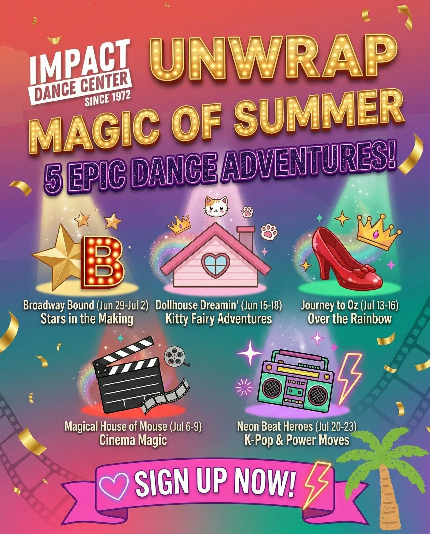 Imagine your child walking into a space where they feel confident, creative, and excited to try new things.⁠
⁠
That&rsquo;s what Impact Summer Camps are all about.⁠
⁠
Each week ends with a mini showcase they&rsquo;ll be proud of.⁠
⁠
View this year's 