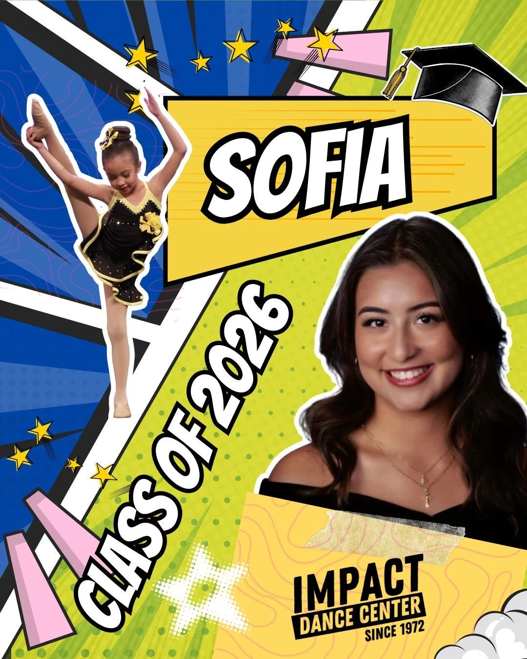 ✨🎓 ALL ABOUT SOFIA 🎓✨⁠
Sofia has grown so much over the years and it&rsquo;s been so amazin watching her become more confident and connected in her movement, especially through her love of lyrical and contemporary 💫⁠
She shared that Impact helped 