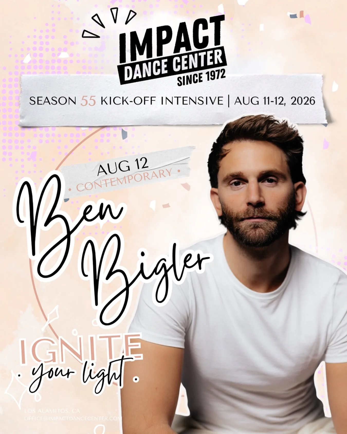 Alright fam... you know him, you love him. 👏 Put your hands together for our Impact Kick-off Intensive guest faculty&hellip;. Ben!

✨ Meet Ben Bigler &darr;

If you&rsquo;ve taken class with Ben before, you already know why we&rsquo;re so excited an