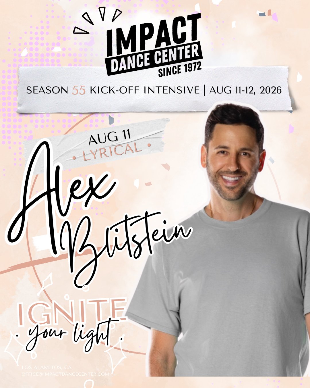 ✨ Season 55 Kick-Off Intensive &bull; Guest Faculty Announcement ✨⁠
You're not going to want to miss this incredible Lyrical master class with Alex Blitstein! 🔥⁠
⁠
🗓 Tuesday, August 11⁠
⁠
Alex Blitstein is an internationally acclaimed, award-winnin