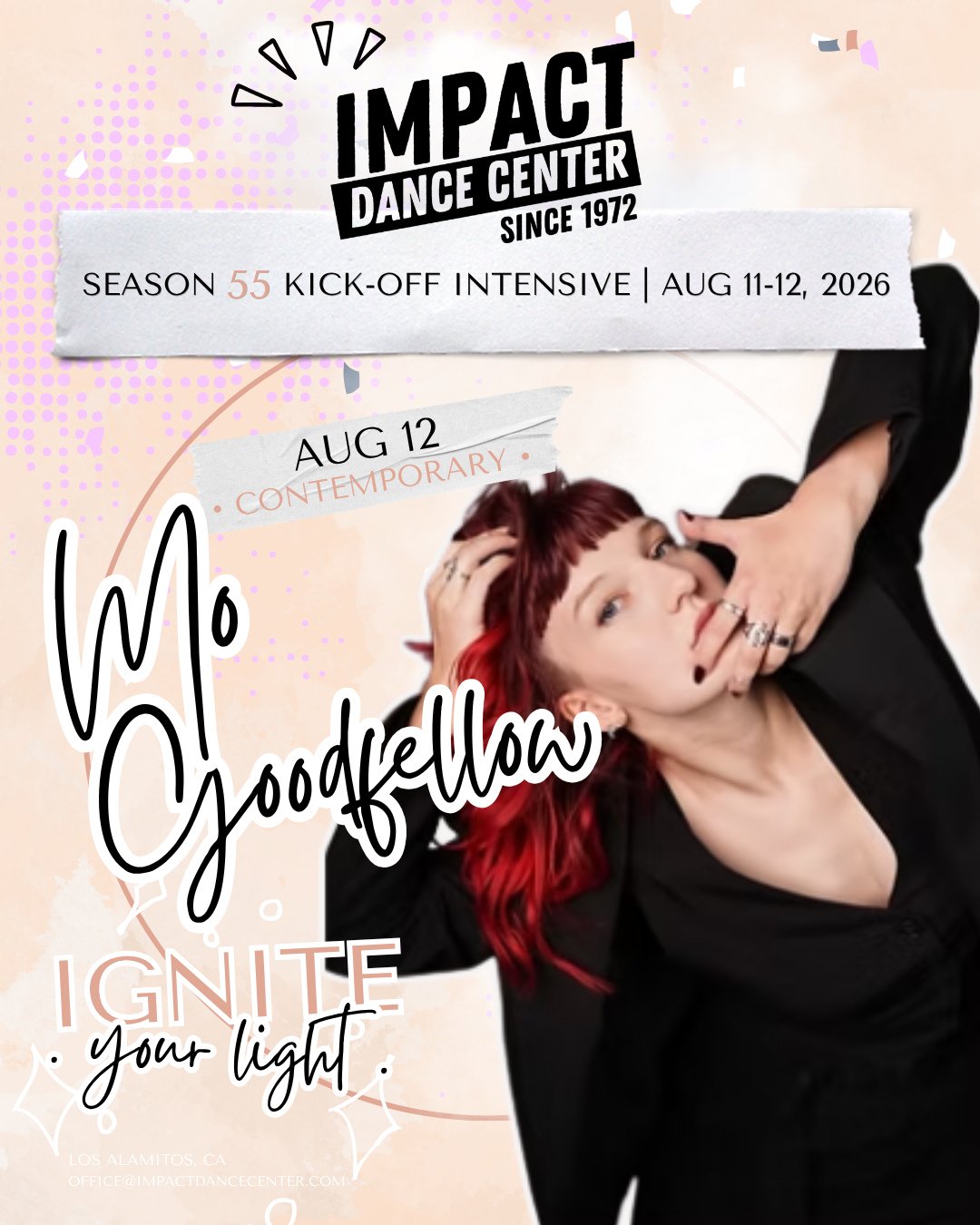 ✨ Season 55 Kick-Off Intensive &bull; Guest Faculty Announcement ✨⁠
Contemporary dancers this one's for YOU 🖤🔥⁠
⁠
We are so excited to have the incredible Mo Goodfellow joining us for a contemporary master class that you do not want to miss!⁠
⁠
🗓 