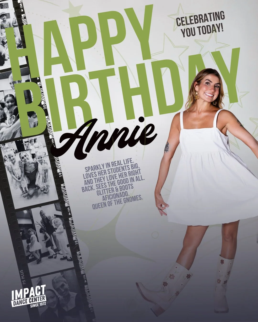 Happy birthday to Annie, our Queen of the Petites and a gifted dancer whose warmth makes every room better.⁠
She is equally at home teaching our dancers, on the stage, and anywhere there&rsquo;s a beach. She brings sparkle and her whole self to every