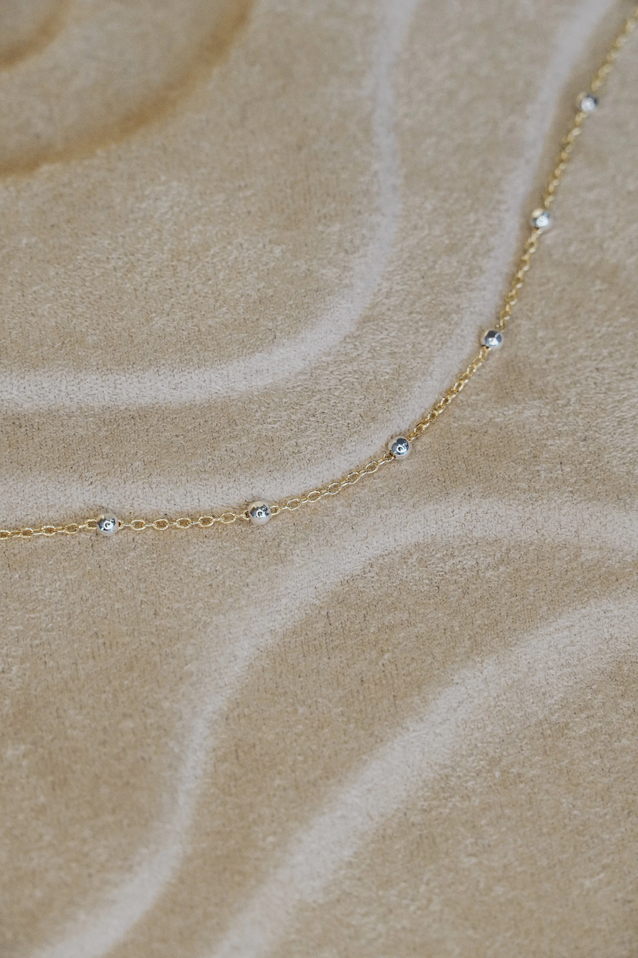 Two Tone Gold Filled and Sterling Silver Satellite Chain