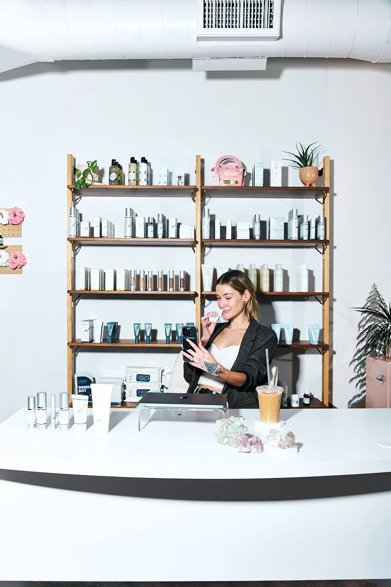 chico lifestyle brand photographer esthetician shoot in office