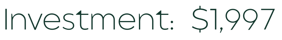 Text reading "Investment: $1,997" in green font.