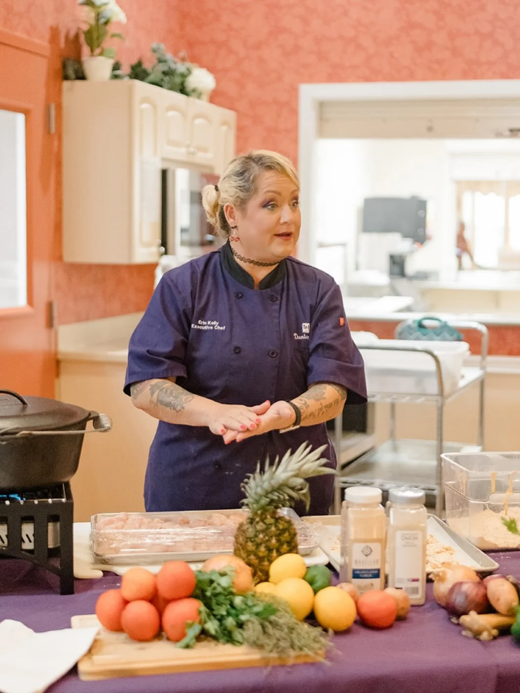 Well butter my biscuit and pass the sweet tea! 🍗✨💜 

Chef Erin&rsquo;s fried chicken demo brought all the Southern charm to Dunlop House!