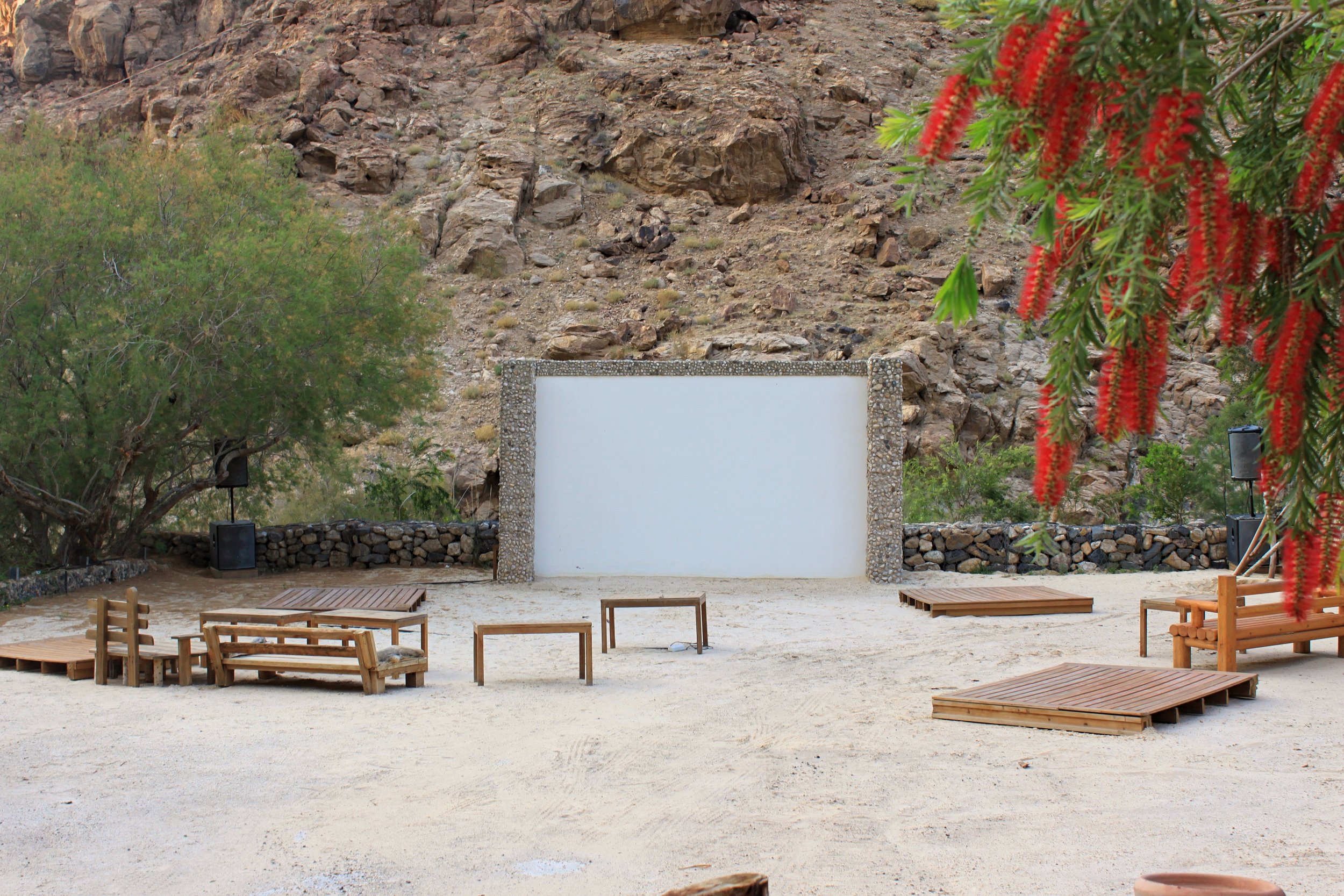 The outdoor cinema at the Ma’in Hot Springs Resort &amp; Spa in Jordan