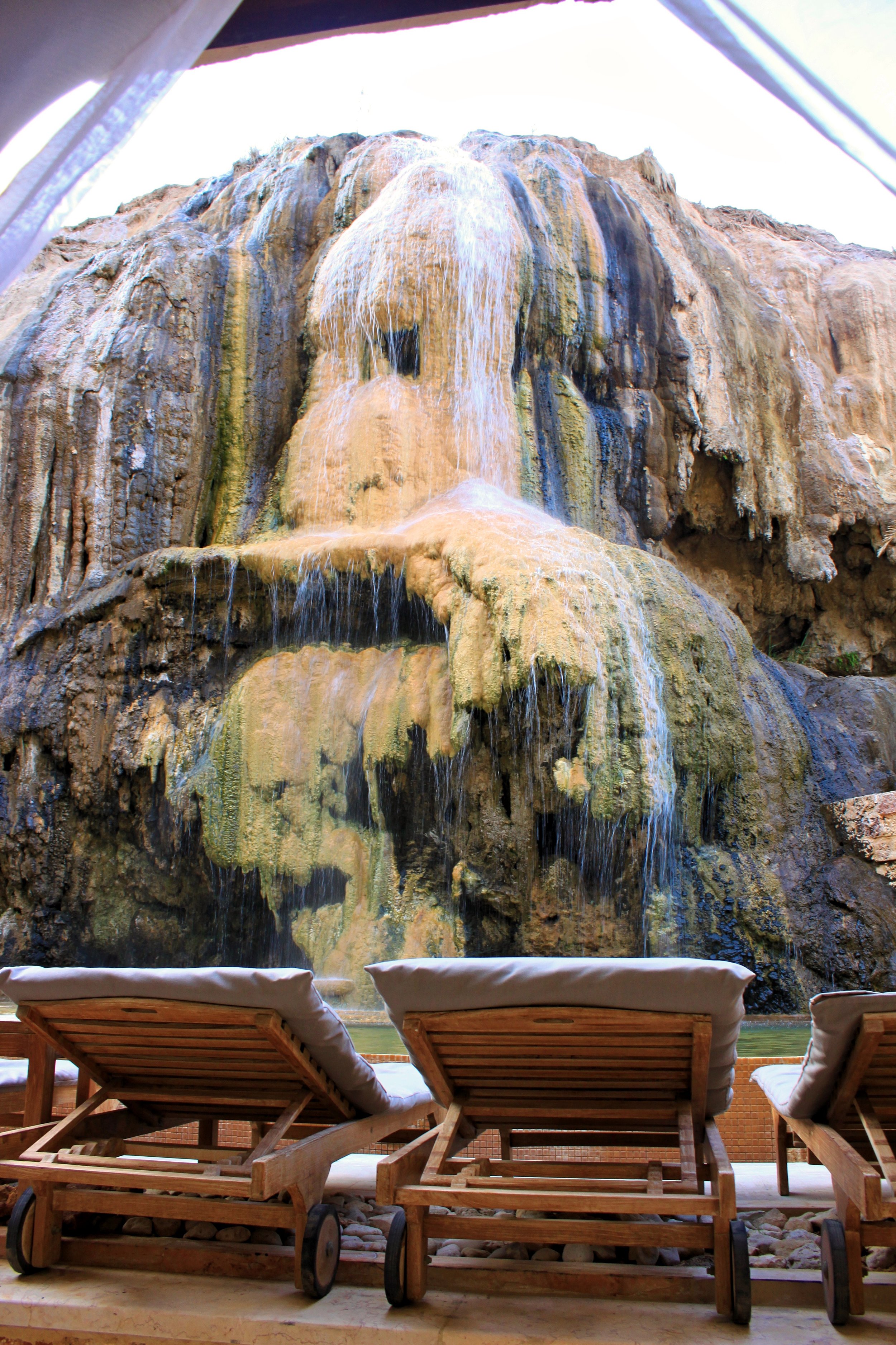Waterfall views after a spa treatment at the Ma’in Hot Springs Resort &amp; Spa in Jordan
