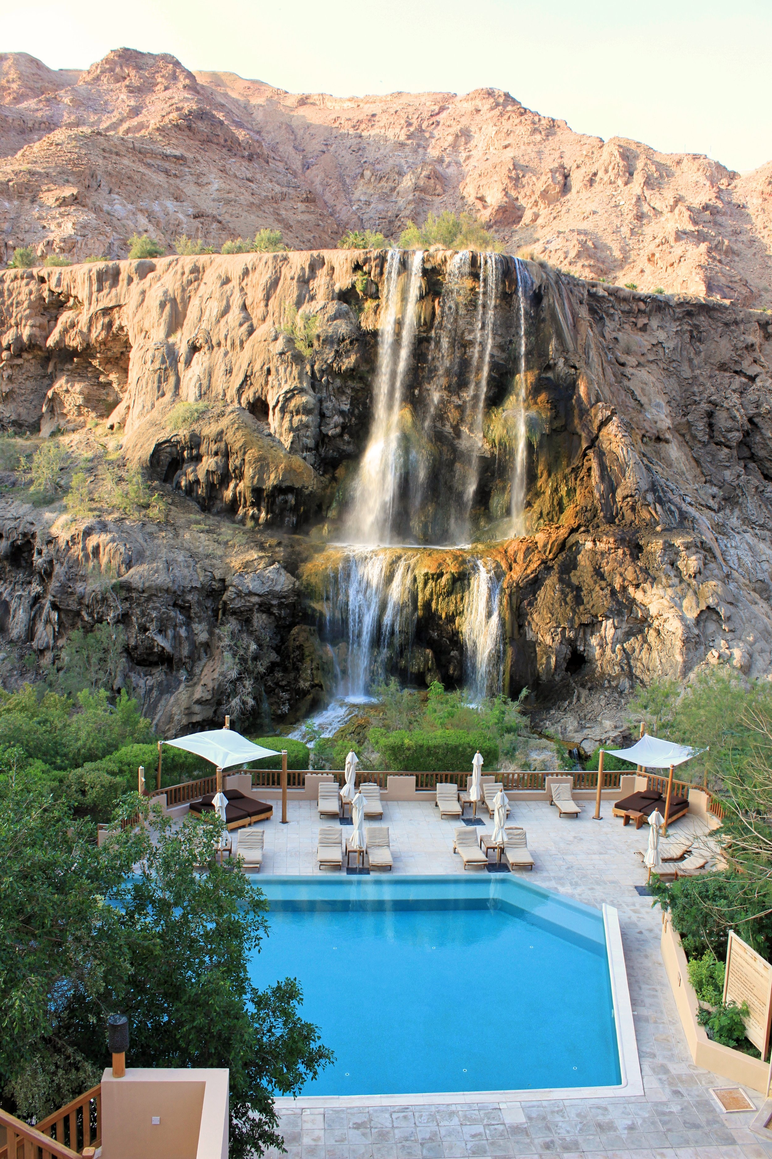 Waterfalls at the Ma’in Hot Springs Resort &amp; Spa in Jordan