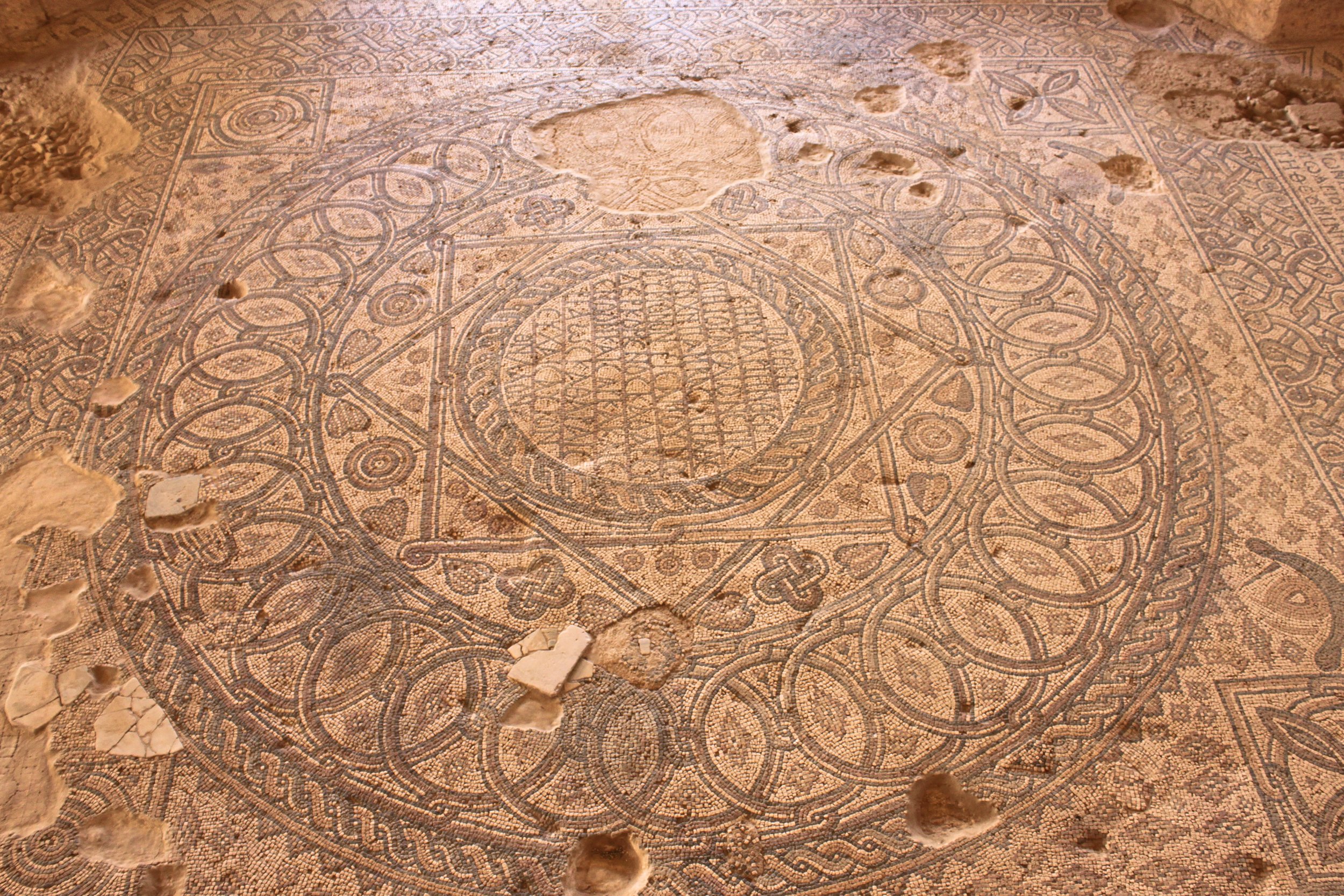 Floor mosaics in the Madaba Archeological Park, Jordan